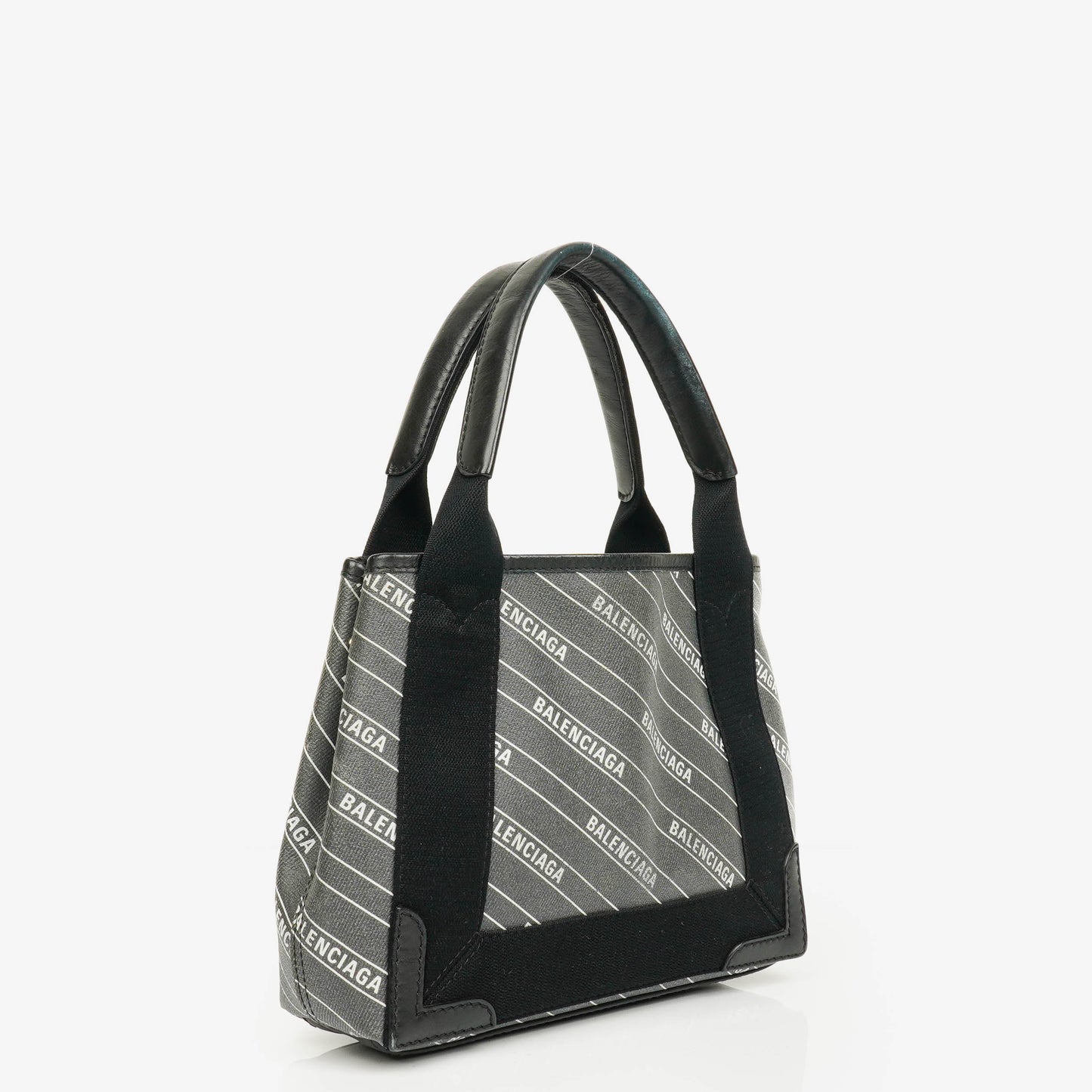 Balenciaga Cabas XS aus Navy Canvas und Kalbsleder mit Logo-Print