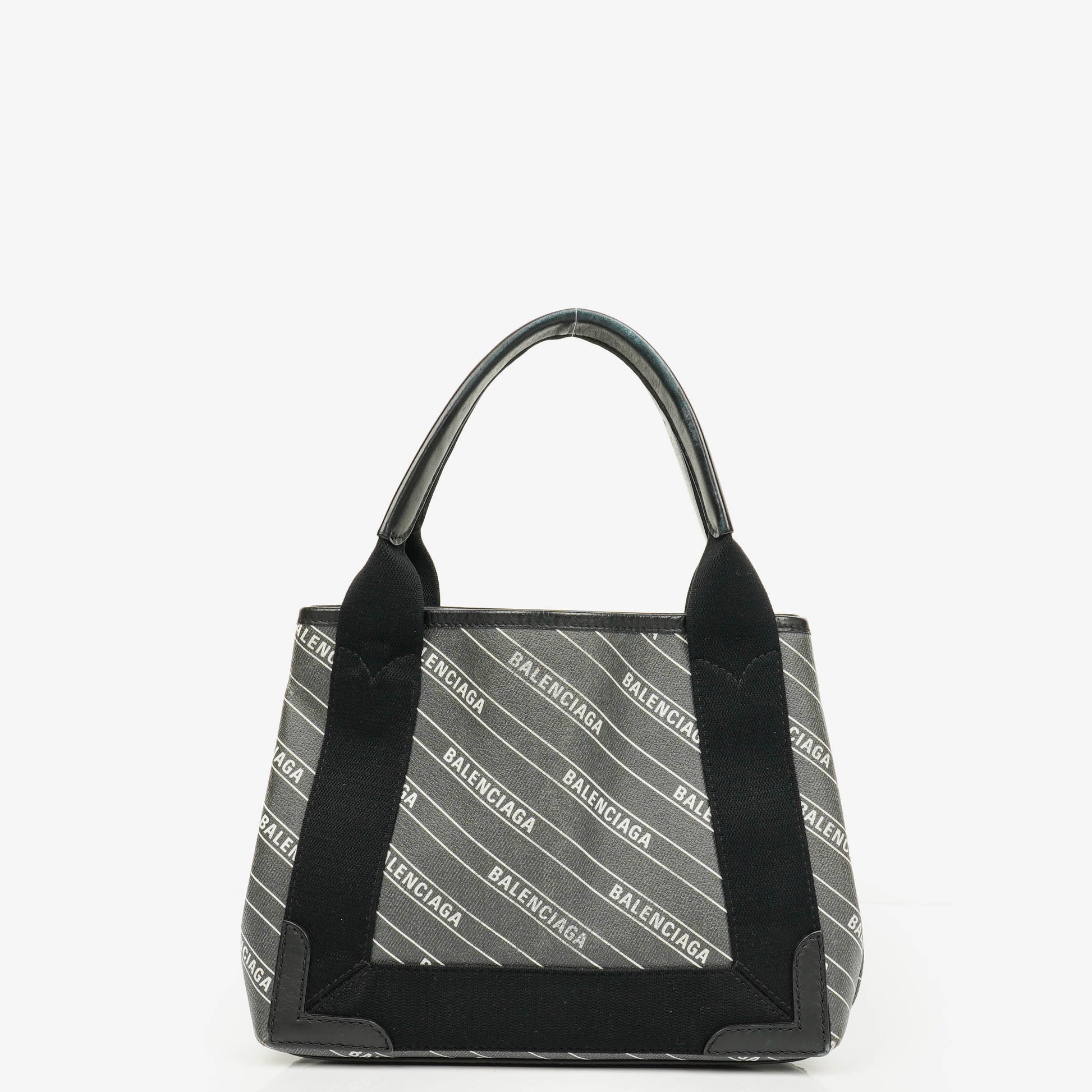 Balenciaga Cabas XS aus Navy Canvas und Kalbsleder mit Logo-Print