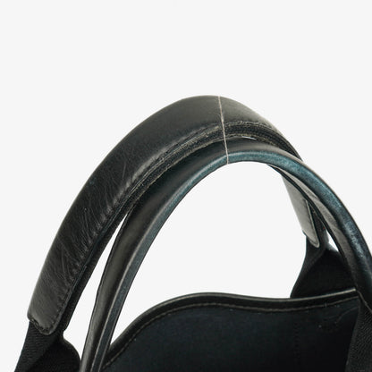 Balenciaga Cabas XS aus Navy Canvas und Kalbsleder mit Logo-Print