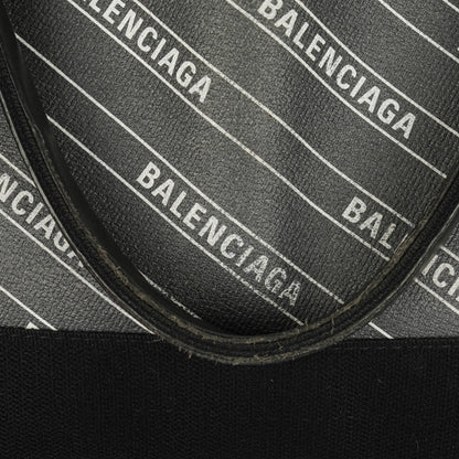 Balenciaga Cabas XS aus Navy Canvas und Kalbsleder mit Logo-Print