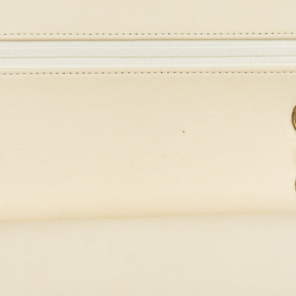 Chanel Medium Classic Vintage Double Flap Tasche aus weißem gestepptem Lammleder mit 24K-vergoldeter Hardware