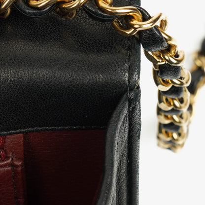 Chanel Classic Single Flap Bag aus schwarzem gestepptem Lammleder mit 24K vergoldeter Hardware