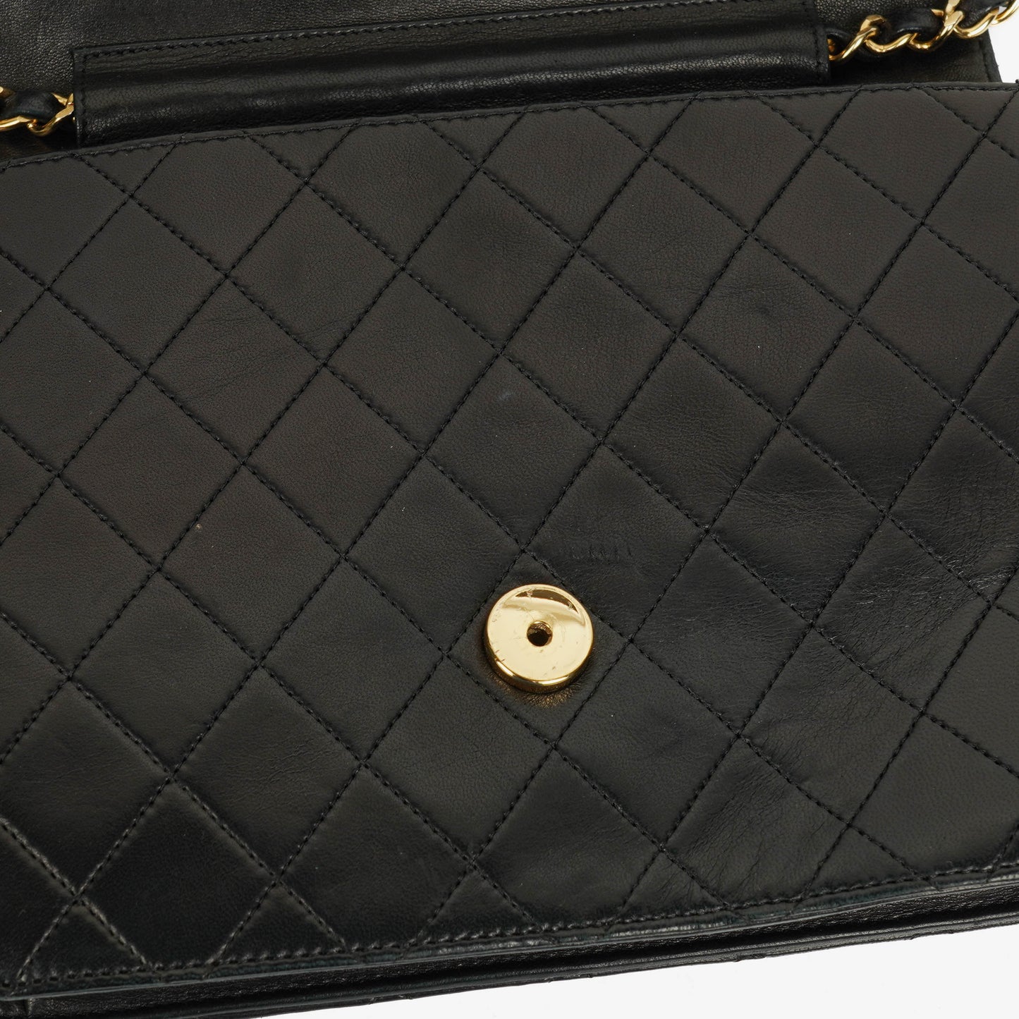 Chanel Classic Single Flap Bag aus schwarzem gestepptem Lammleder mit 24K vergoldeter Hardware