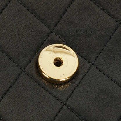 Chanel Classic Single Flap Bag aus schwarzem gestepptem Lammleder mit 24K vergoldeter Hardware