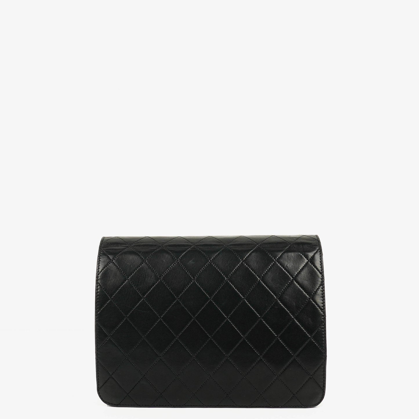 Chanel Classic Single Flap Bag aus schwarzem gestepptem Lammleder mit 24K vergoldeter Hardware