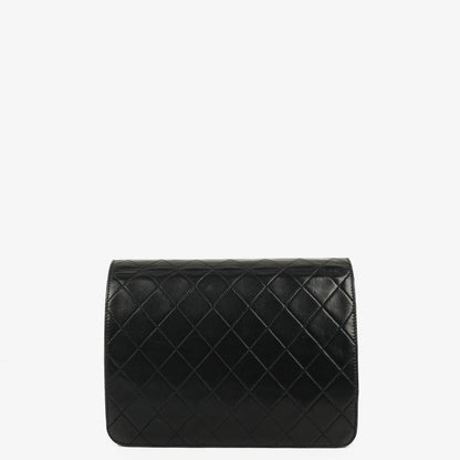 Chanel Classic Single Flap Bag aus schwarzem gestepptem Lammleder mit 24K vergoldeter Hardware