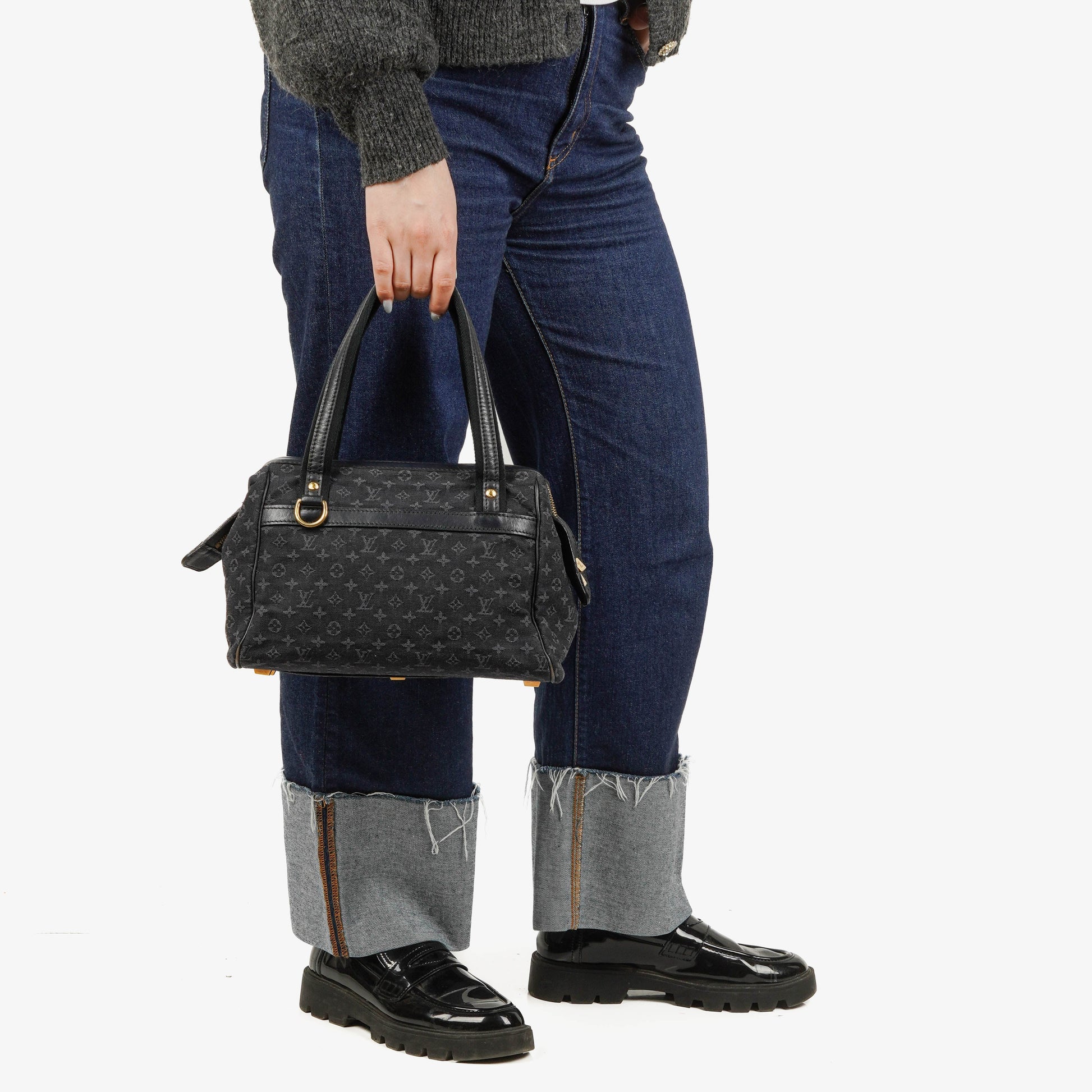 Louis Vuitton Josephine PM Tasche in Navy aus Mini Lin