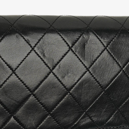 Chanel Classic Single Flap Bag aus schwarzem gestepptem Lammleder mit 24K vergoldeter Hardware