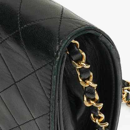 Chanel Classic Single Flap Bag aus schwarzem gestepptem Lammleder mit 24K vergoldeter Hardware