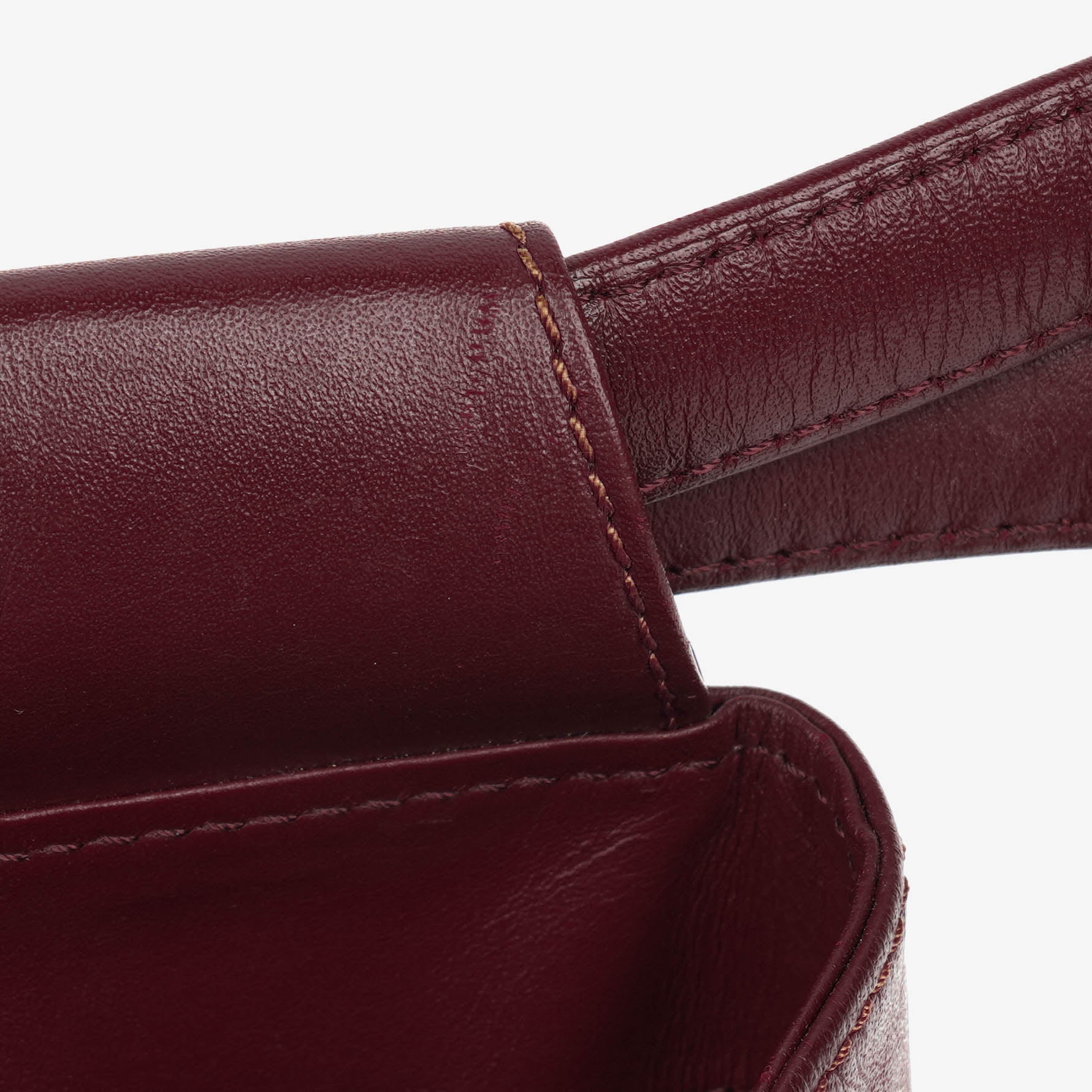 Cartier Must de Cartier kleine Bucket-Tasche aus burgunderrotem Leder