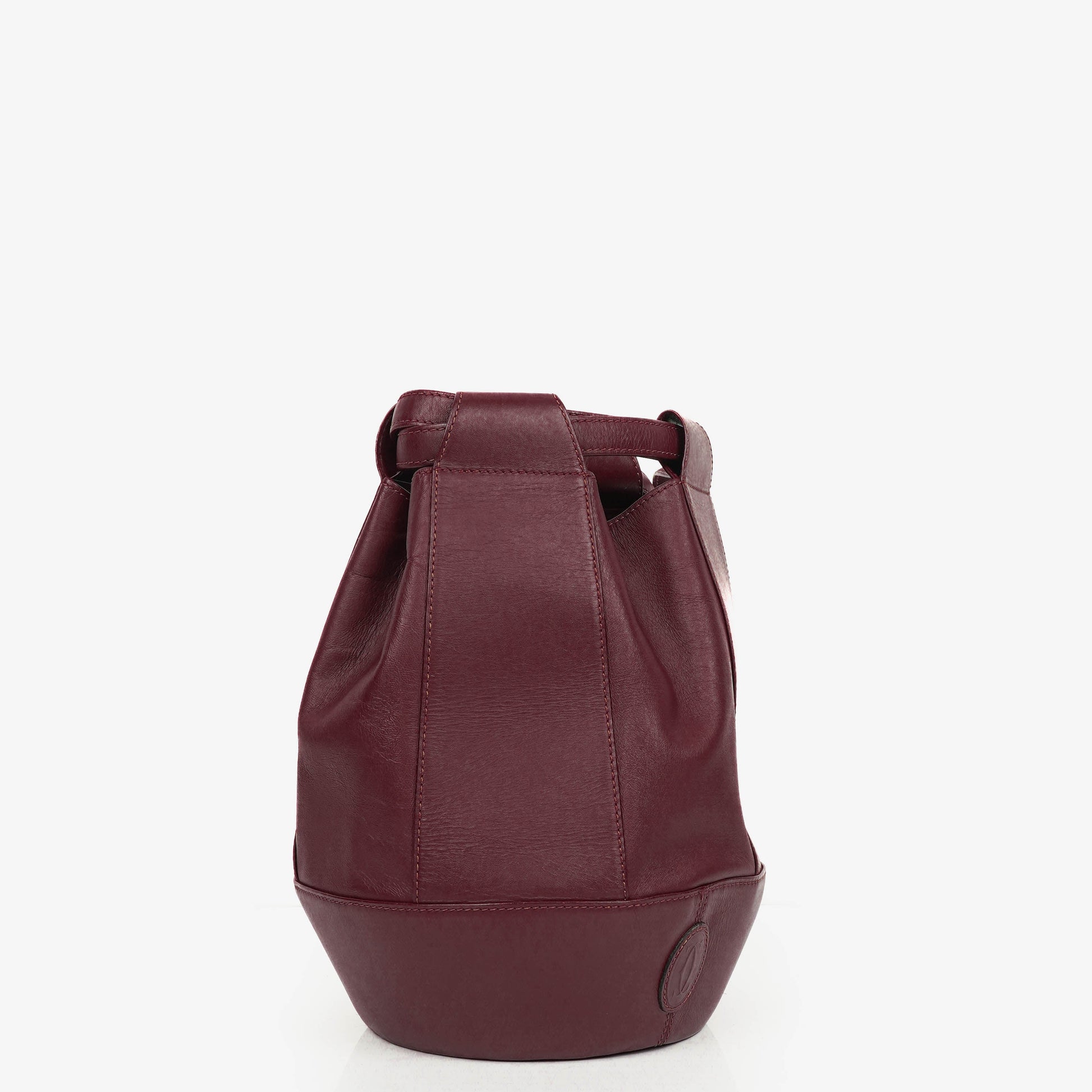 Cartier Must de Cartier kleine Bucket-Tasche aus burgunderrotem Leder