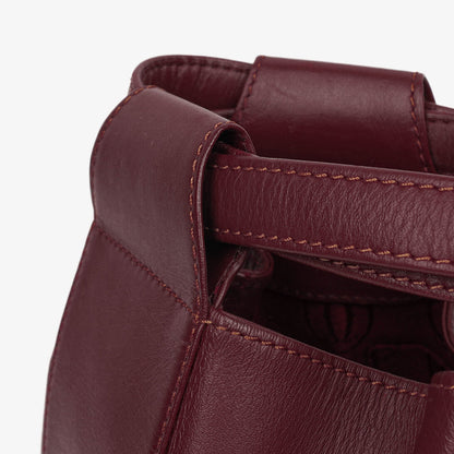 Cartier Must de Cartier kleine Bucket-Tasche aus burgunderrotem Leder