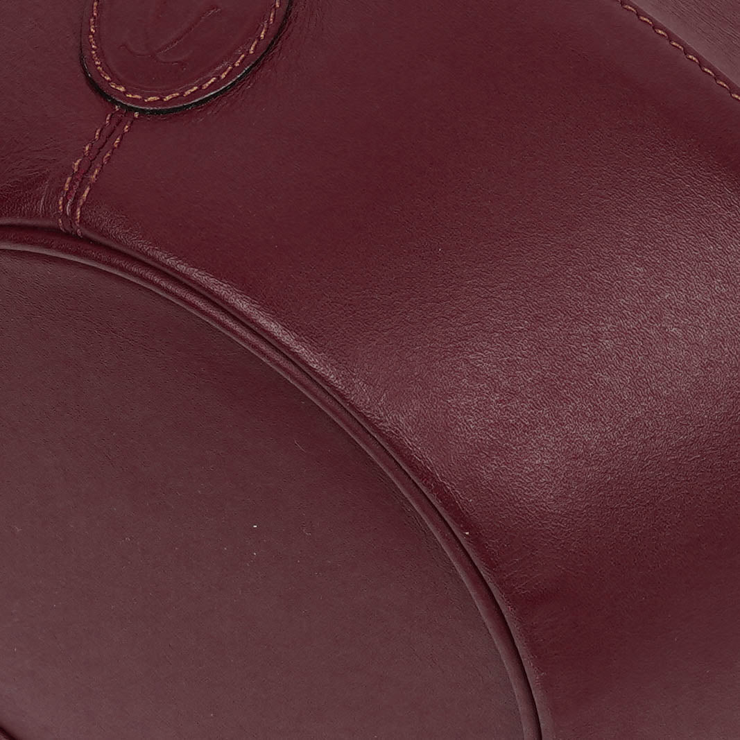 Cartier Must de Cartier kleine Bucket-Tasche aus burgunderrotem Leder