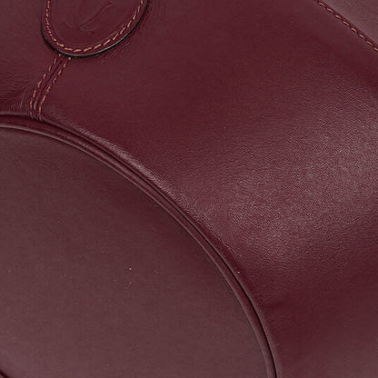 Cartier Must de Cartier kleine Bucket-Tasche aus burgunderrotem Leder