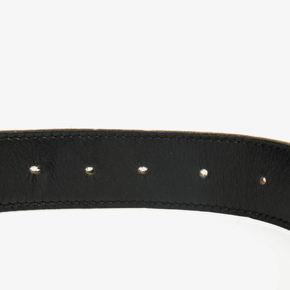 Hermès H Gürtel 30 mm aus schwarzem Togo-Leder mit goldfarbener Hardware, Größe 85