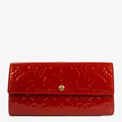 Louis Vuitton Sarah Geldbörse in Rouge Rot aus Monogram Vernis
