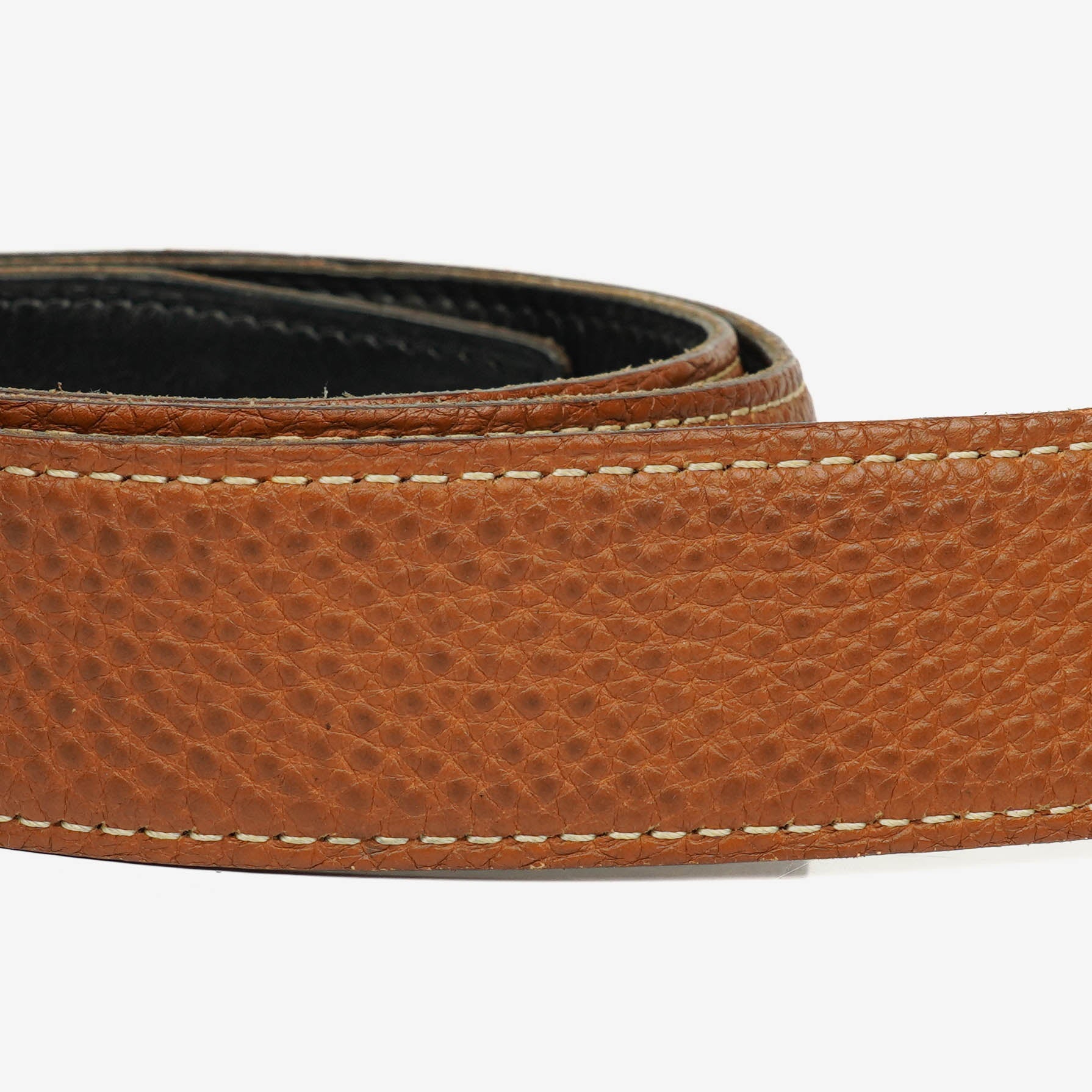 Hermès H Gürtel 30 mm aus schwarzem Togo-Leder mit goldfarbener Hardware, Größe 85