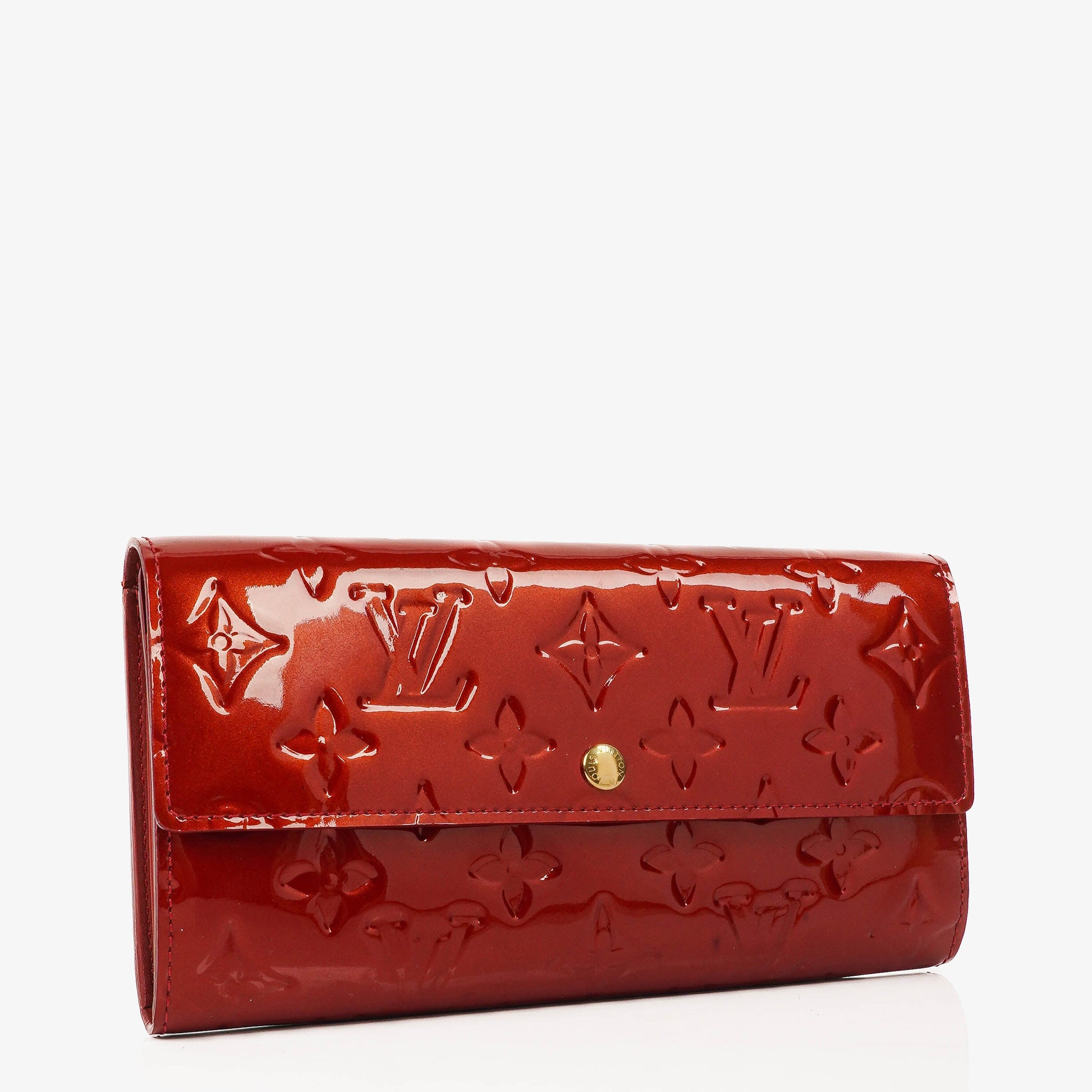Louis Vuitton Sarah Geldbörse in Rouge Rot aus Monogram Vernis