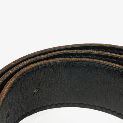 Hermès H Gürtel 30 mm aus schwarzem Togo-Leder mit goldfarbener Hardware, Größe 85