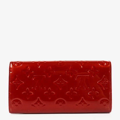 Louis Vuitton Sarah Geldbörse in Rouge Rot aus Monogram Vernis