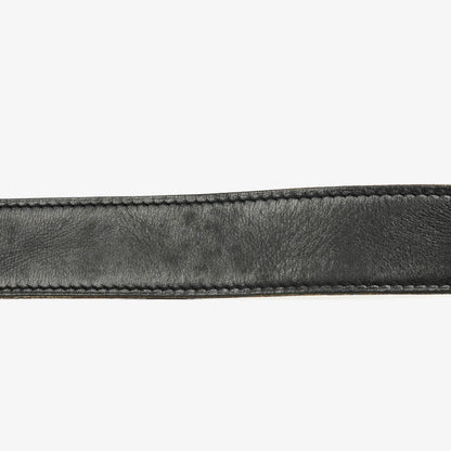 Hermès H Gürtel 30 mm aus schwarzem Togo-Leder mit goldfarbener Hardware, Größe 85
