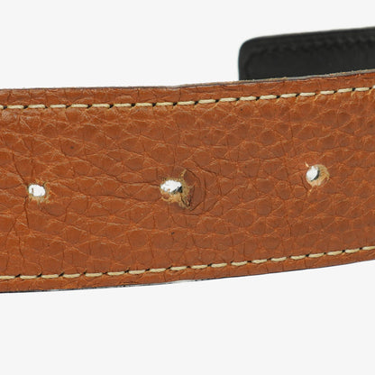 Hermès H Gürtel 30 mm aus schwarzem Togo-Leder mit goldfarbener Hardware, Größe 85