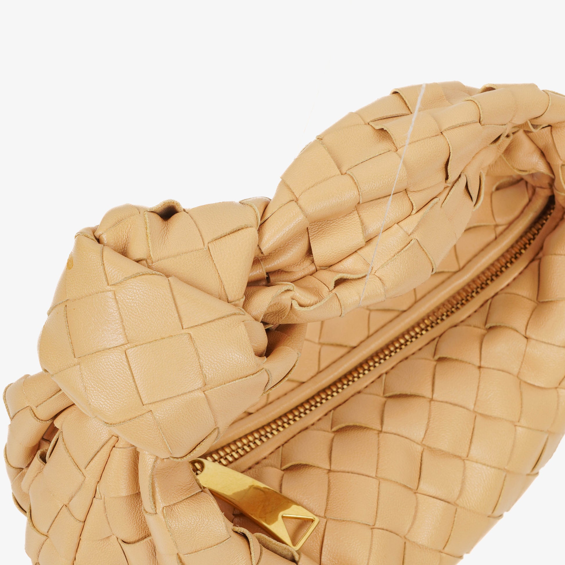 Bottega Veneta Mini Jodie Tasche aus beigem Leder