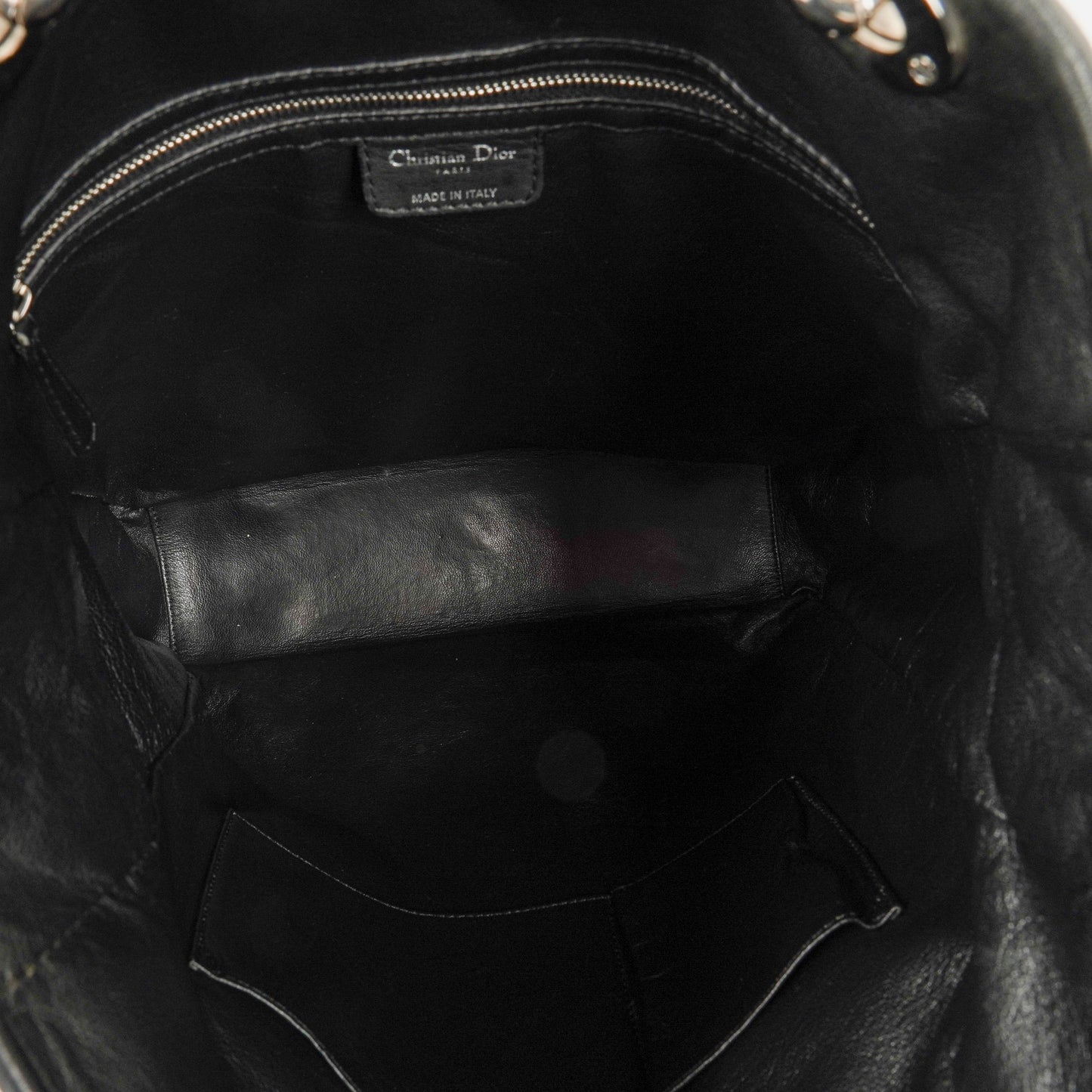 Christian Dior Soft Shopping Tote aus schwarzem Leder