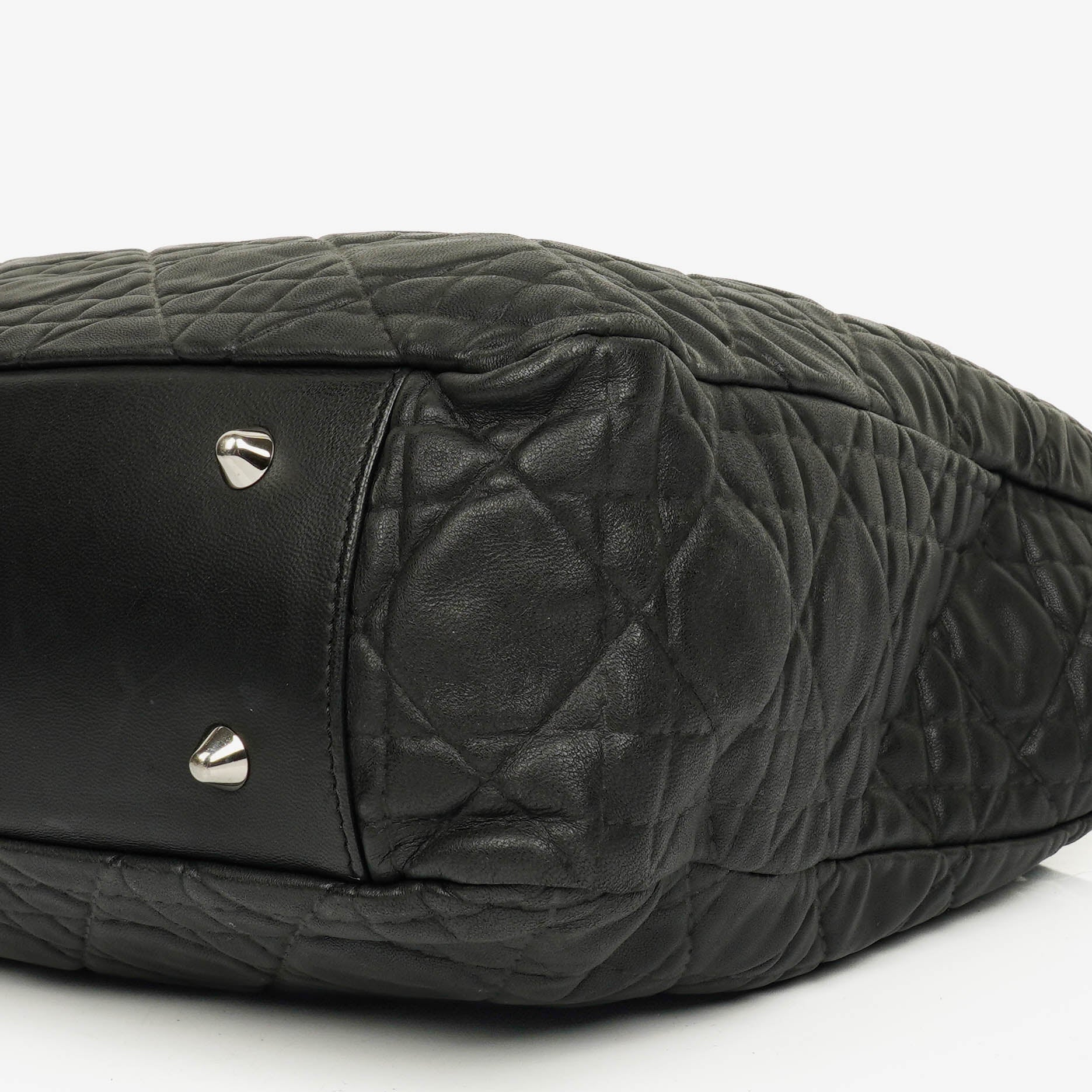 Christian Dior Soft Shopping Tote aus schwarzem Leder