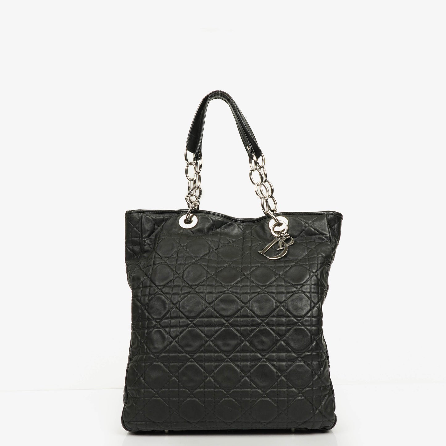 Christian Dior Soft Shopping Tote aus schwarzem Leder