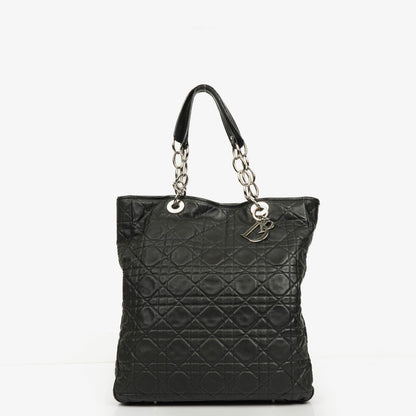 Christian Dior Soft Shopping Tote aus schwarzem Leder