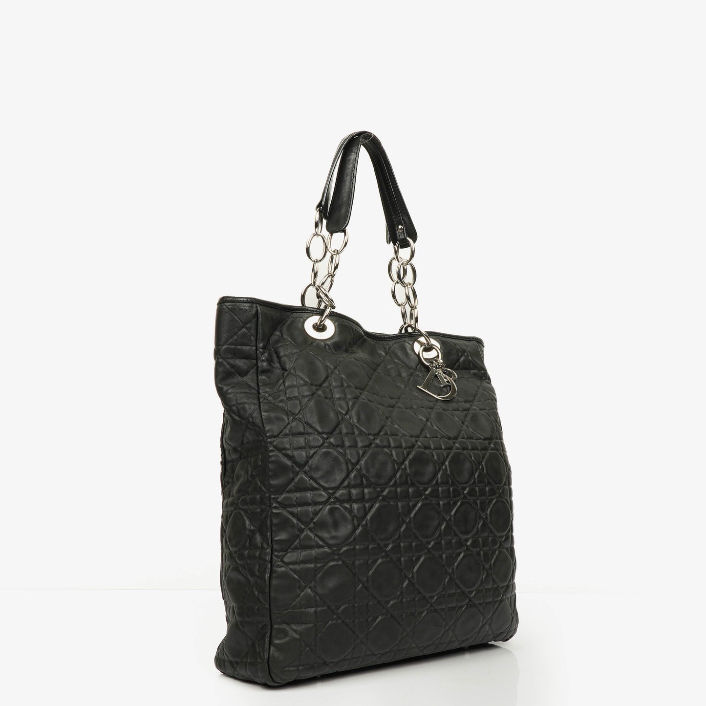 Christian Dior Soft Shopping Tote aus schwarzem Leder