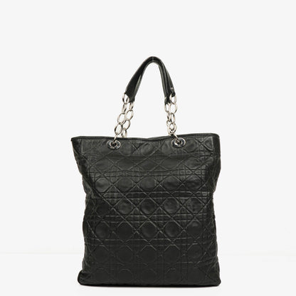 Christian Dior Soft Shopping Tote aus schwarzem Leder