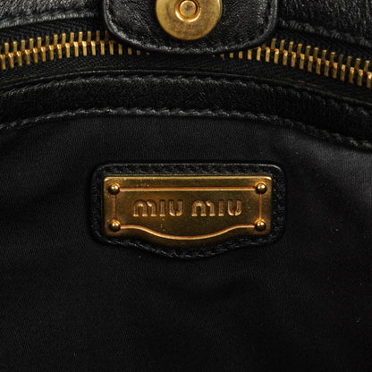 Miu Miu Vitello Satchel Tasche in Schwarz