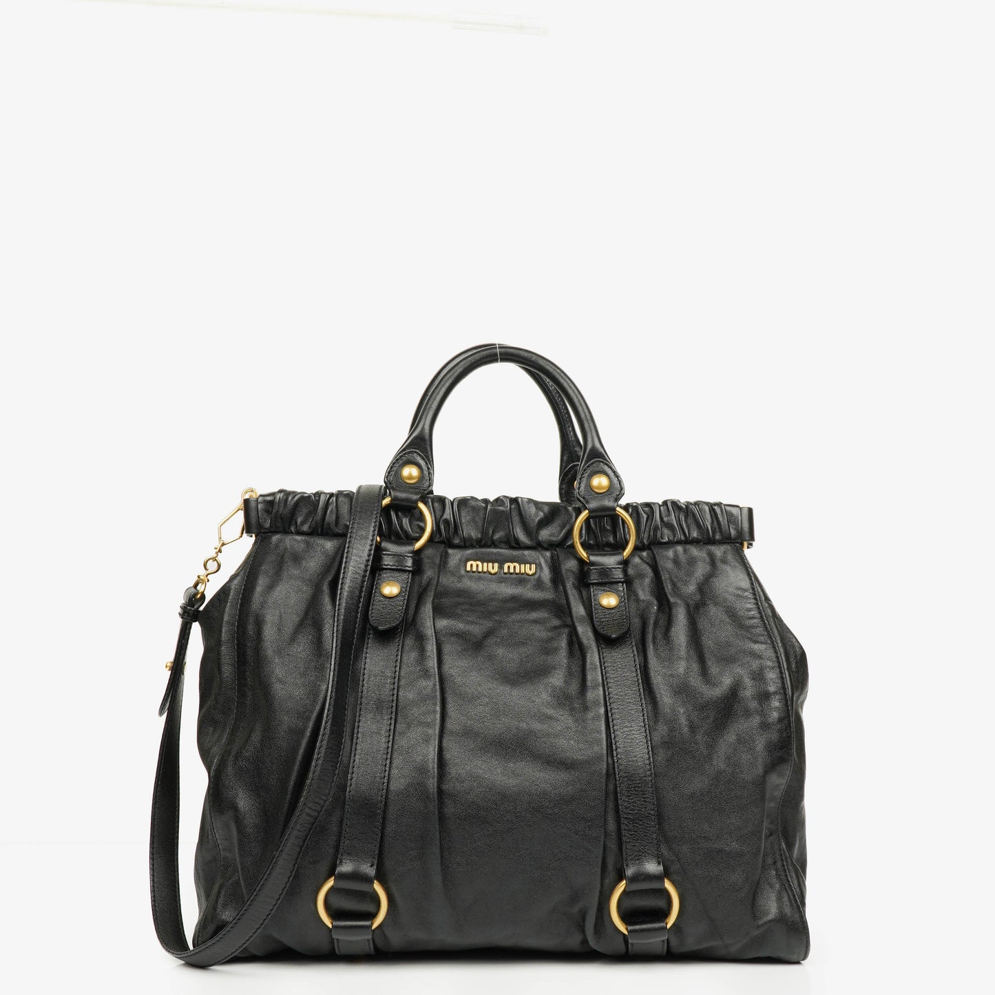 Miu Miu Vitello Satchel Tasche in Schwarz