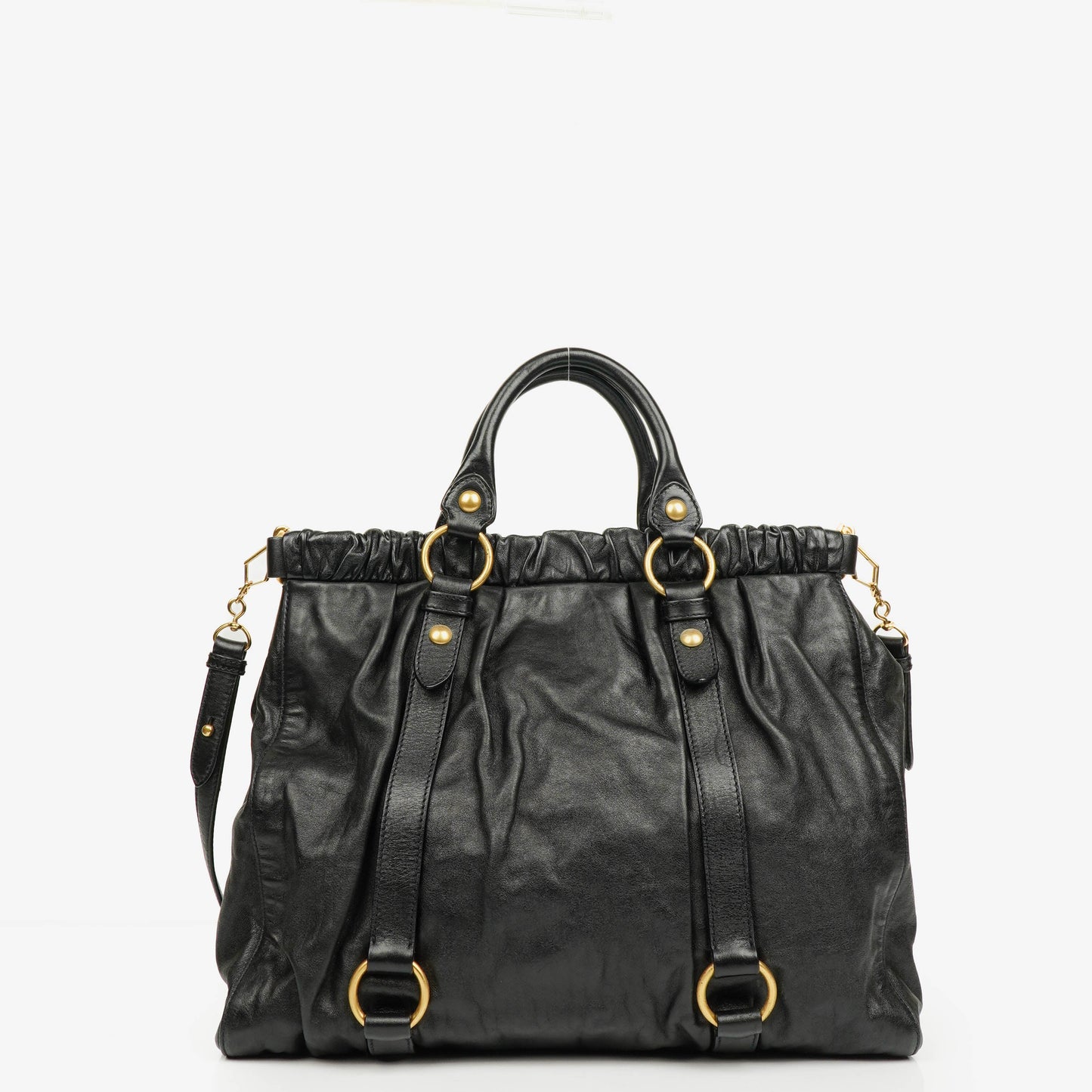 Miu Miu Vitello Satchel Tasche in Schwarz