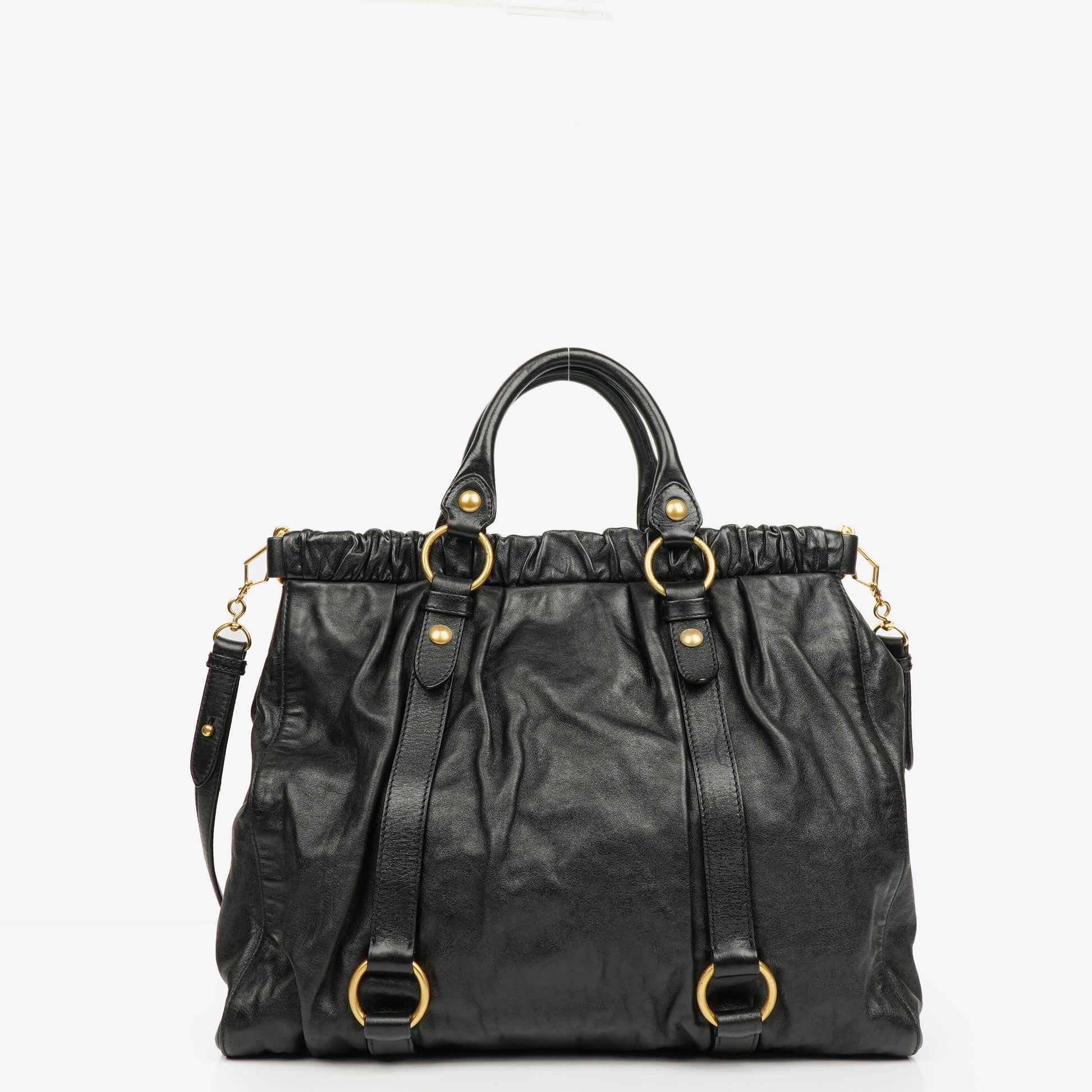 Miu Miu Vitello Satchel Tasche in Schwarz