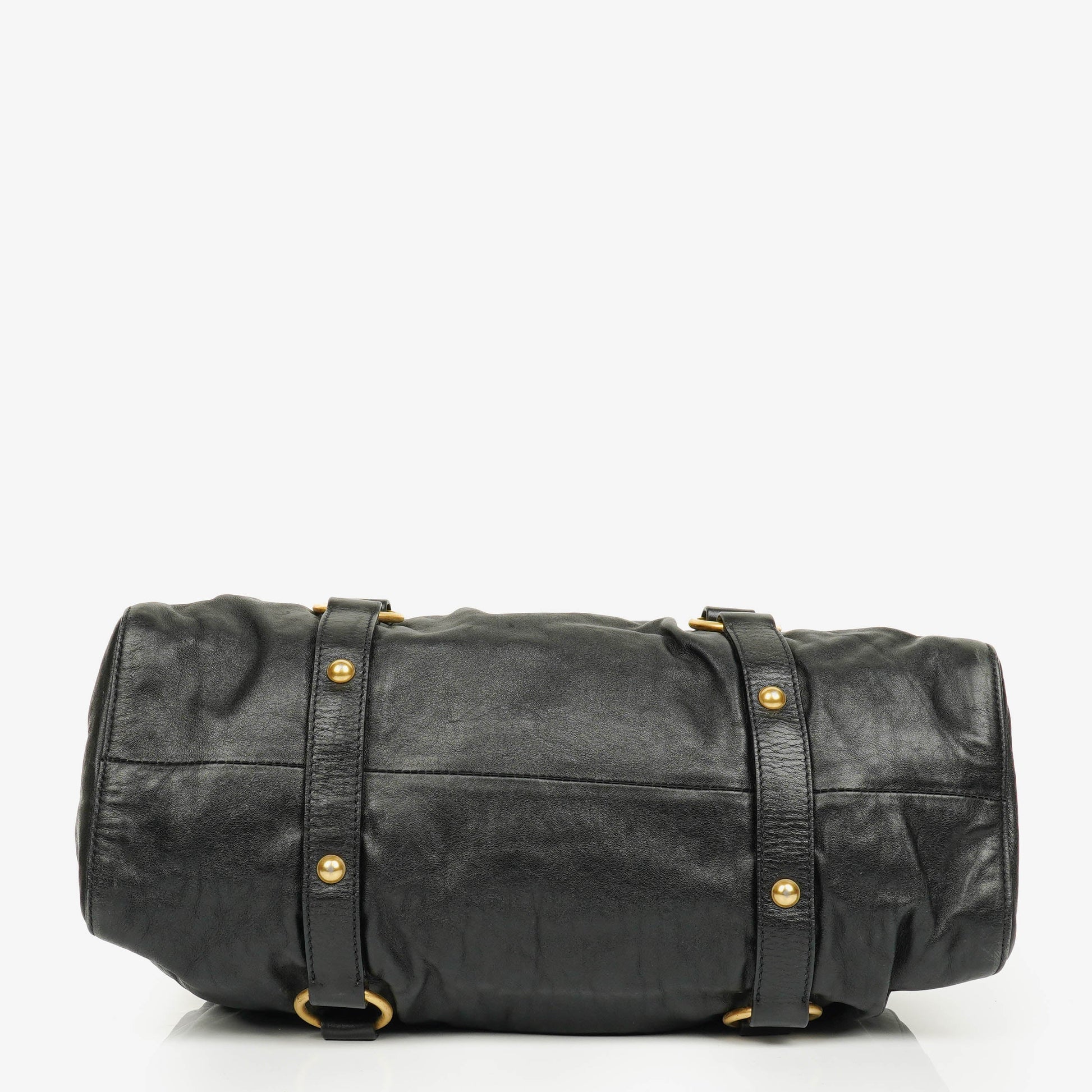Miu Miu Vitello Satchel Tasche in Schwarz