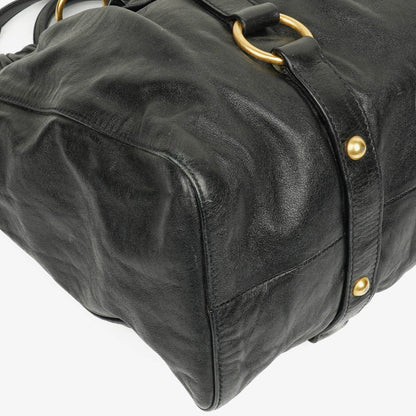 Miu Miu Vitello Satchel Tasche in Schwarz