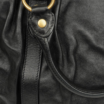 Miu Miu Vitello Satchel Tasche in Schwarz