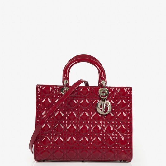 Dior Lady Dior Vintage Handtasche aus Lack-Kalbsleder