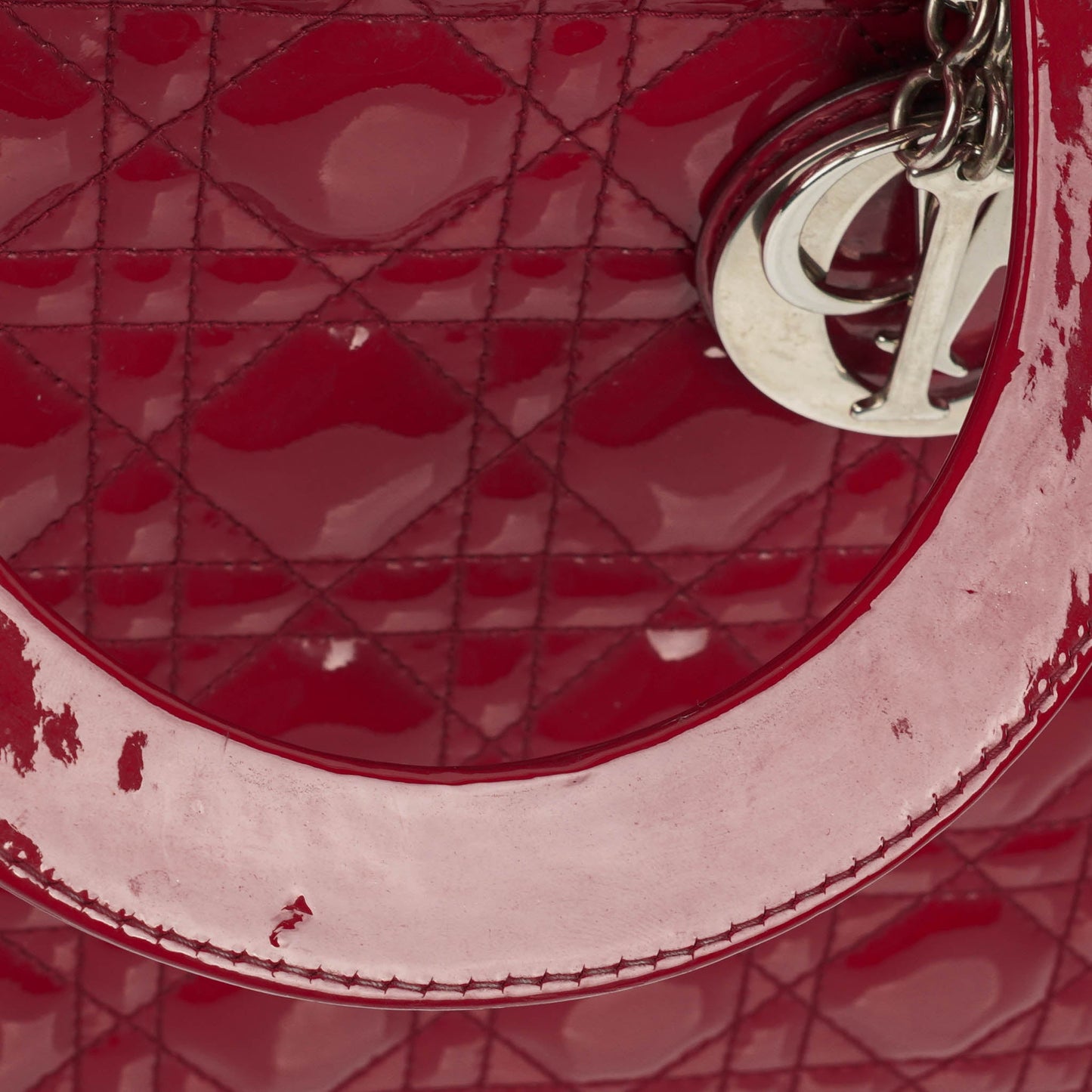 Dior Lady Dior Vintage Handtasche aus Lack-Kalbsleder
