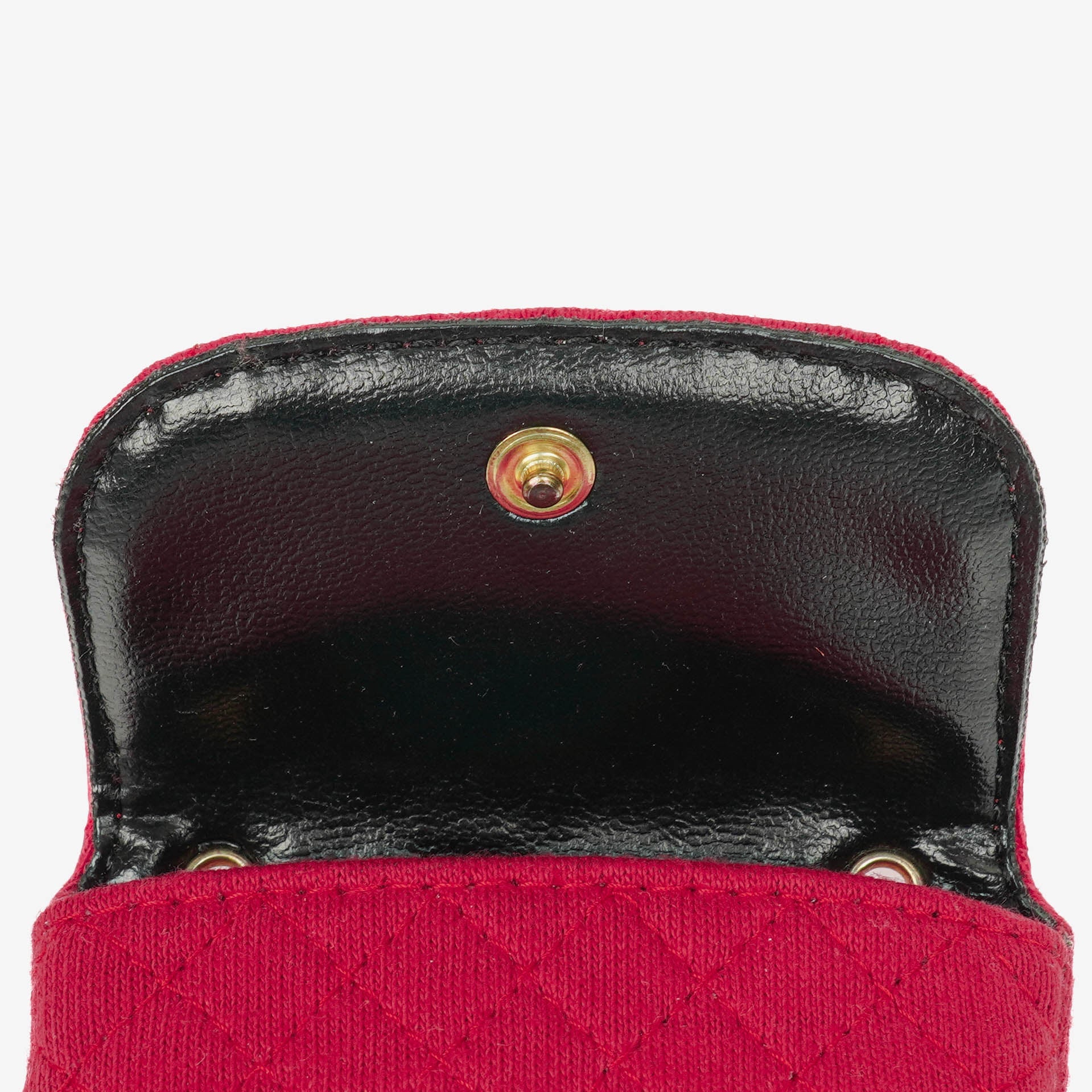 CHANEL Micro Flap Bag aus rotem gestepptem Jersey