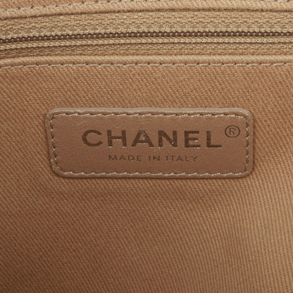 Chanel North/South Deauville Shopping Tote aus beigem Canvas