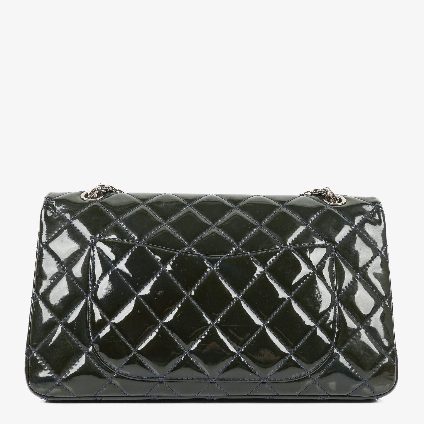 CHANEL 2.55 Reissue Double Flap aus Lackleder mit Ruthenium-Hardware