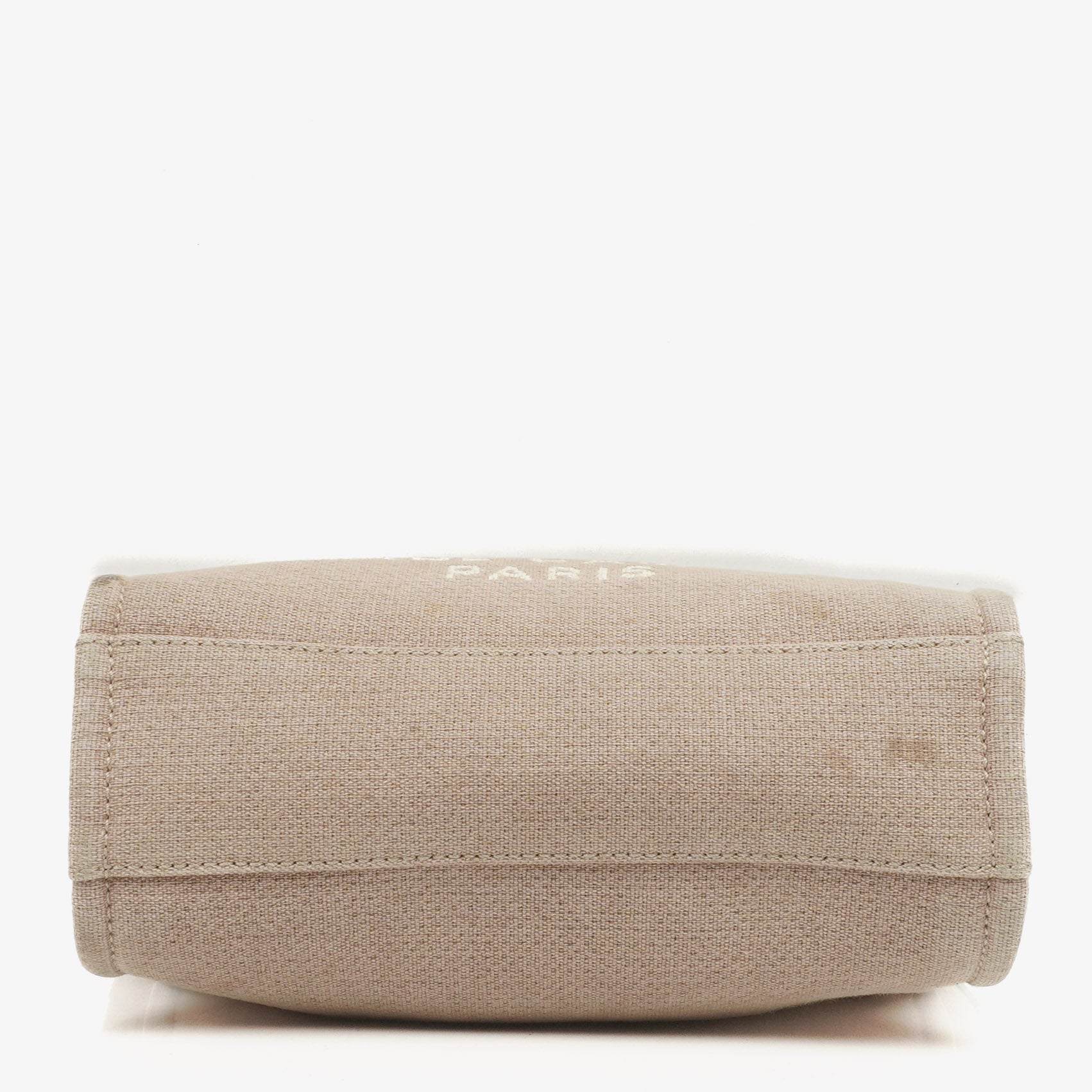Chanel North/South Deauville Shopping Tote aus beigem Canvas