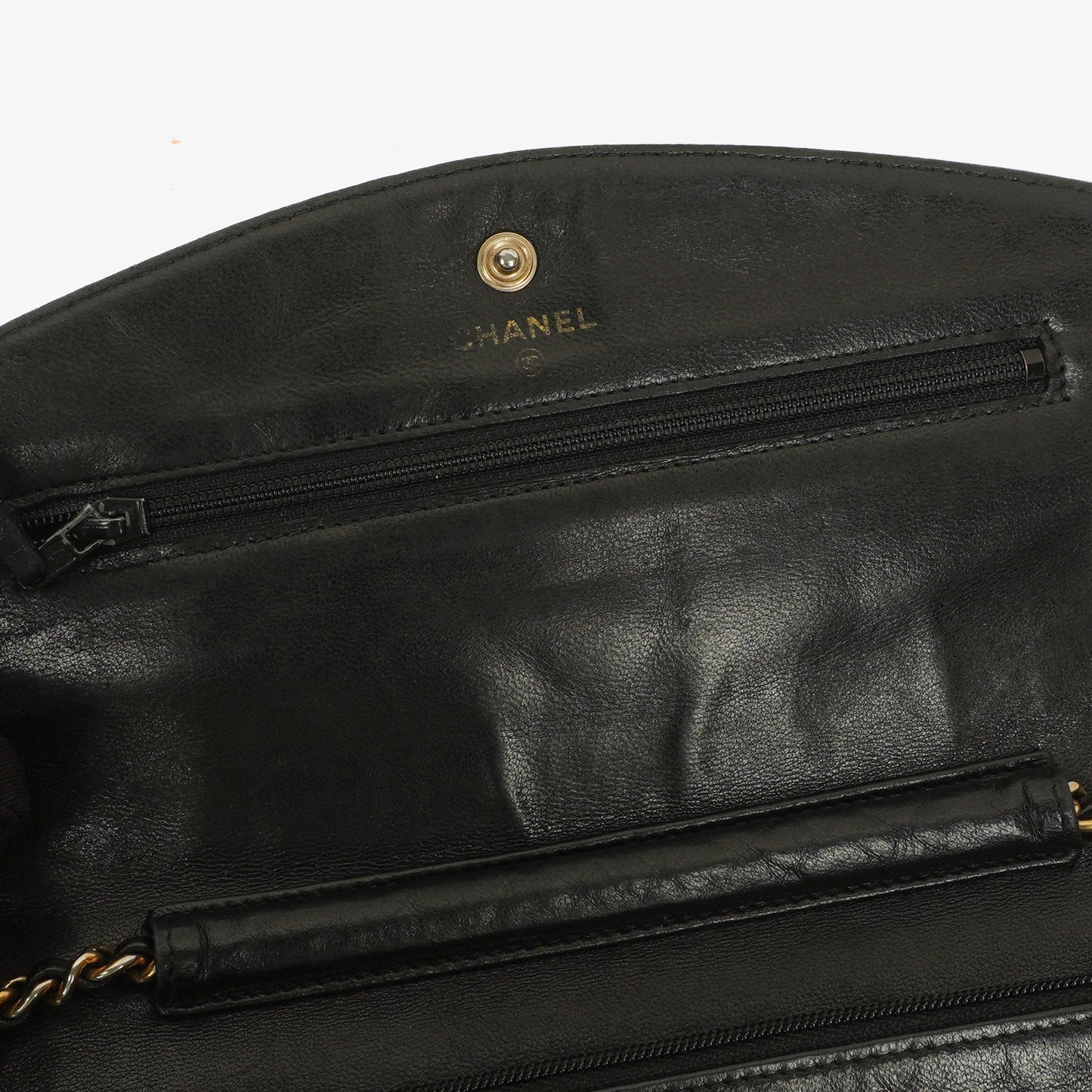 Chanel Timeless CC Wallet on Chain WOC in schwarzem Caviar