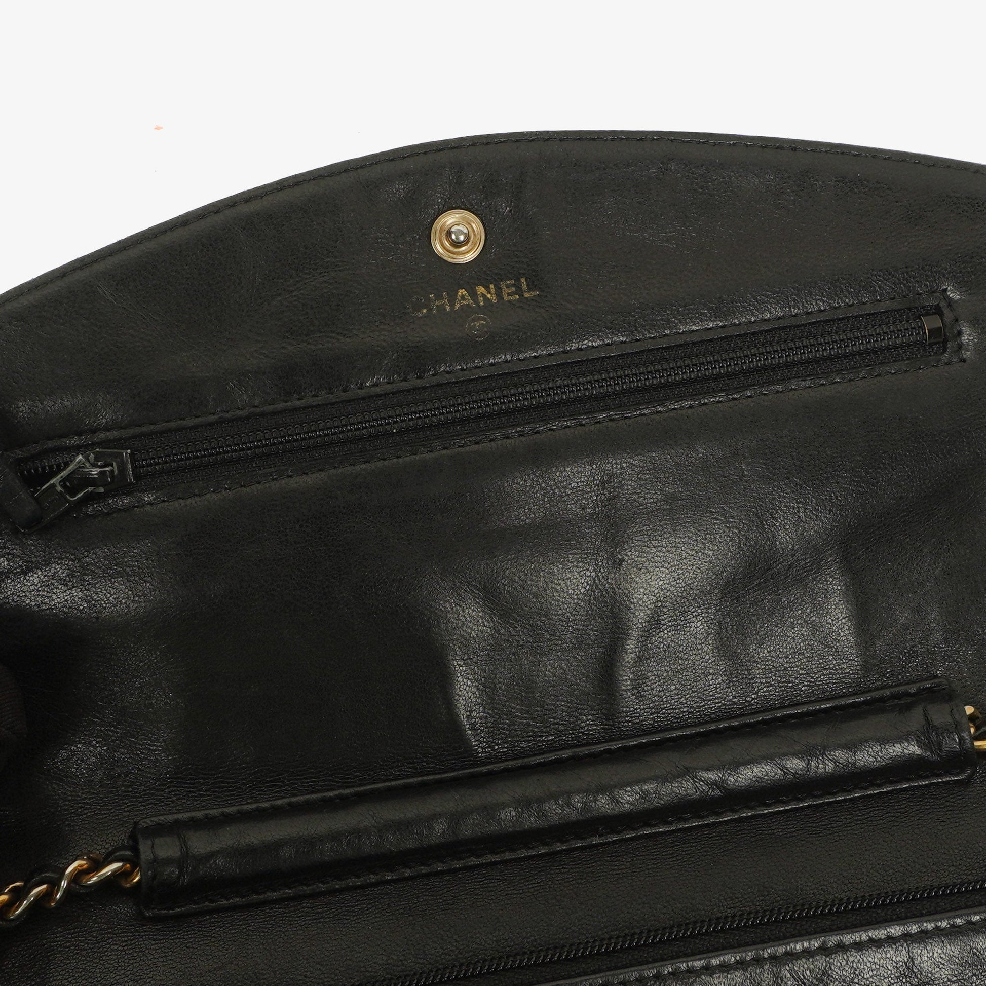 Chanel Timeless CC Wallet on Chain WOC in schwarzem Caviar