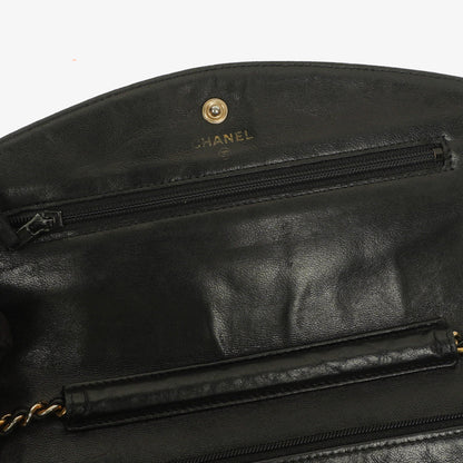 Chanel Timeless CC Wallet on Chain WOC in schwarzem Caviar