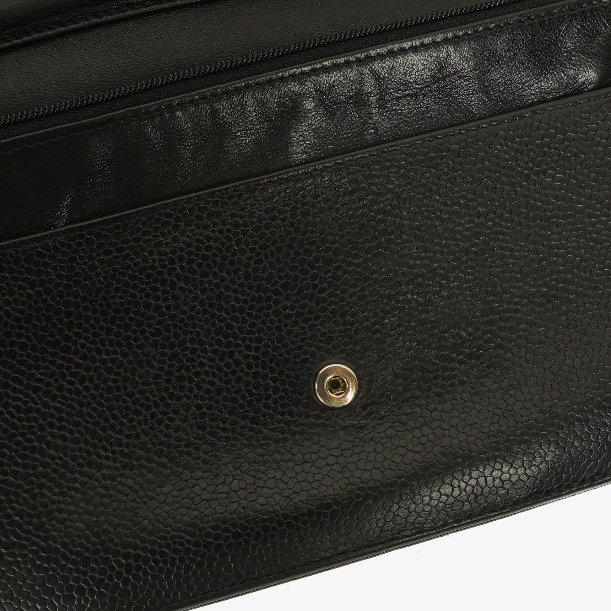 Chanel Timeless CC Wallet on Chain WOC in schwarzem Caviar